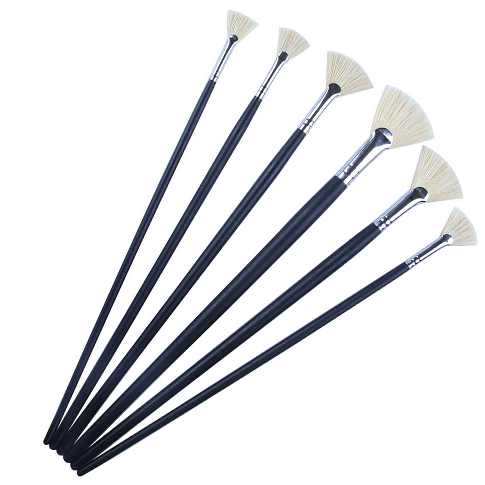 Amazon.co.jp: MAEXUS 水彩筆 扇型ブラシ 6本セット アクリル絵の具筆